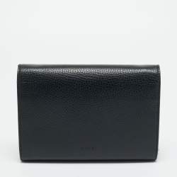 مملوكة مسبقًا Gucci Crystal Dionysus Black Leather Wallet On Chain