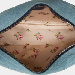 Pre Owned Gucci Blue Small GG Marmont Matelasse Denim Pearly Crossbody