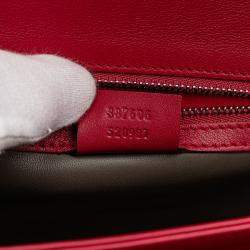 Pre Owned Gucci Red Medium Patent Dollar Interlocking G Crossbody