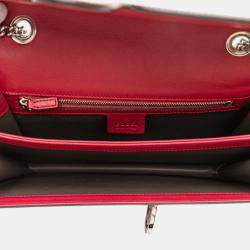 Pre Owned Gucci Red Medium Patent Dollar Interlocking G Crossbody