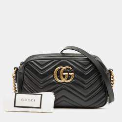 مملوكة مسبقًا حقيبة كروس بودي غوتشي جلد ماتلاسي جي جي صغيرة سوداء