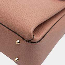 Pre Owned Gucci Pink Small Dollar Calfskin Interlocking G Satchel