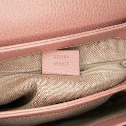 Pre Owned Gucci Pink Small Dollar Calfskin Interlocking G Satchel