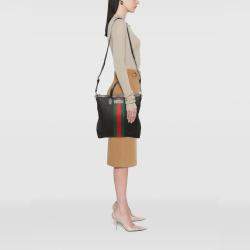 مملوكة مسبقًا حقيبة غوتشي قماش تكنو ويب سحاب عمودي سوداء