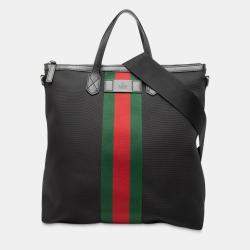 مملوكة مسبقًا حقيبة غوتشي قماش تكنو ويب سحاب عمودي سوداء
