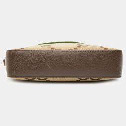 مملوكة مسبقًا حقيبة غوتشي كروس بودي قماش GG كبير �بني مع الويب