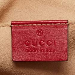Pre Owned Gucci GG Marmont Small Red Matelassé Leather Camera Bag