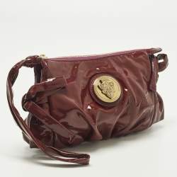 Pre Owned حقيبة كلتش غوتشي هيستيريا جلد لامعة أرجواني