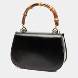 مملوكة مسبقًا Gucci Black Calfskin Bamboo Night
