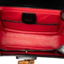 مملوكة مسبقًا Gucci Black Calfskin Bamboo Night