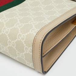 مملوكة مسبقًا Gucci GG Ophidia Small Beige Supreme Canvas Shoulder Bag