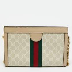 مملوكة مسبقًا Gucci GG Ophidia Small Beige Supreme Canvas Shoulder Bag
