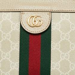 مملوكة مسبقًا Gucci GG Ophidia Small Beige Supreme Canvas Shoulder Bag