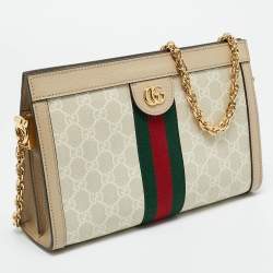 مملوكة مسبقًا Gucci GG Ophidia Small Beige Supreme Canvas Shoulder Bag