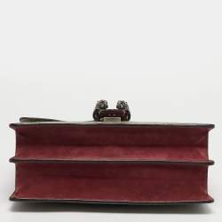 Pre Owned Gucci Dionysus Medium Beige/Burgundy Blooms GG Supreme Canvas Shoulder Bag