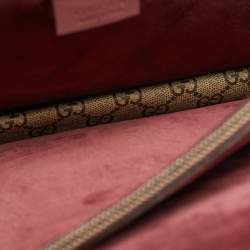 Pre Owned Gucci Dionysus Medium Beige/Burgundy Blooms GG Supreme Canvas Shoulder Bag