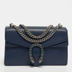 مملوكة مسبقًا Gucci Dionysus Small Navy Blue Leather Shoulder Bag
