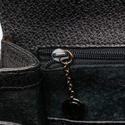 Pre Owned Gucci Black Grained Calfskin Bamboo Night