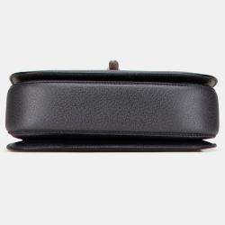 Pre Owned Gucci Black Grained Calfskin Bamboo Night