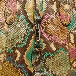 مملوكة مسبقًا Gucci Soft Jackie Large Multicolor Python Tote