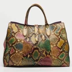 مملوكة مسبقًا Gucci Soft Jackie Large Multicolor Python Tote