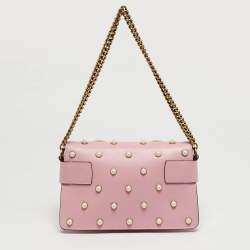 مملوكة مسبقًا حقيبة كتف غوتشي برودواي بيرلي بي صغيرة جلد زهري