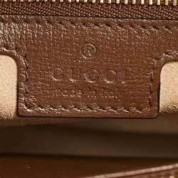 مملوكة مسبقًا Gucci Horsebit 1955 Brown/Beige GG Supreme Canvas and Leather Top Handle Bag