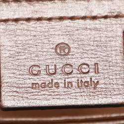 مملوكة مسبقًا حقيبة هوبو غوتشي جاكي صغيرة قماش جي جي سوبرم بيج/بني وجلد