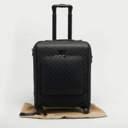 مملوكة مسبقًا Gucci Black GG Supreme Canvas 4 Wheeled Cabin Suitcase