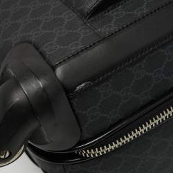 مملوكة مسبقًا Gucci Black GG Supreme Canvas 4 Wheeled Cabin Suitcase