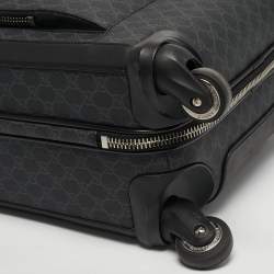 مملوكة مسبقًا Gucci Black GG Supreme Canvas 4 Wheeled Cabin Suitcase