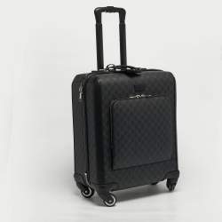 مملوكة مسبقًا Gucci Black GG Supreme Canvas 4 Wheeled Cabin Suitcase