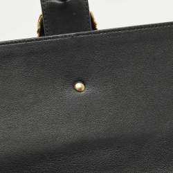 مملوكة مسبقًا Gucci Dionysus Bamboo Large Black Leather Top Handle Bag