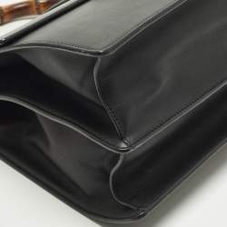 مملوكة مسبقًا Gucci Dionysus Bamboo Large Black Leather Top Handle Bag
