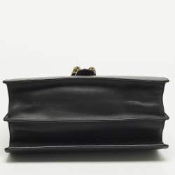 مملوكة مسبقًا Gucci Dionysus Bamboo Large Black Leather Top Handle Bag