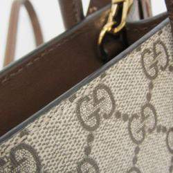 مملوكة مسبقًا حقيبة كتف غوتشي جلد جي جي سوبريم بيج بني بشعار جي المتشابك