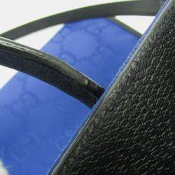 مملوكة مسبقًا حقيبة كتف غوتشي جي جي نايلون كانفاس وجلد أوف ذا غريد أسود أزرق