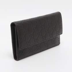 Pre Owned Gucci Brown Guccissima Leather Continental Wallet