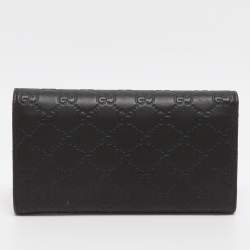 Pre Owned Gucci Brown Guccissima Leather Continental Wallet