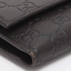 Pre Owned Gucci Brown Guccissima Leather Continental Wallet