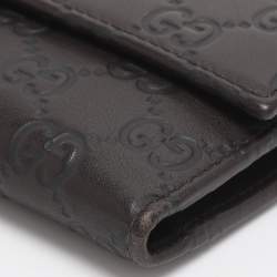 Pre Owned Gucci Brown Guccissima Leather Continental Wallet