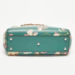 Pre Owned حقيبة يد غوتشي ميني بامبو جلد بلومز مطبوعة متعددة الألوان