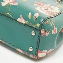 Pre Owned حقيبة يد غوتشي ميني بامبو جلد بلومز مطبوعة متعددة الألوان