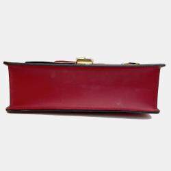 Pre Owned Gucci Sylvie Red Calf Leather Bag
