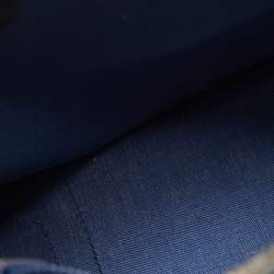 مملوكة مسبقًا حقيبة يد غوتشي فاتحة زرقاء/بيج GG قماش سوبرم جلد عتيقة