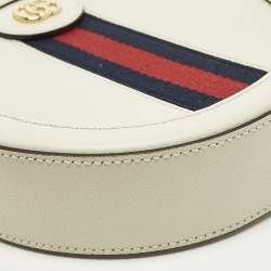 مملوكة مسبقًا Gucci Ophidia Mini Off White Leather Round Shoulder Bag