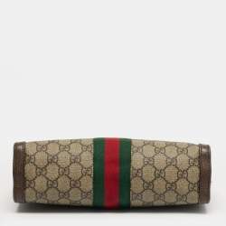 Pre Owned حقيبة كتف غوتشي غوتشيسيميّا صغيرة بيج شفّاف كانفاس أوفيديا