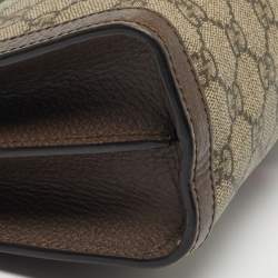 Pre Owned حقيبة كتف غوتشي غوتشيسيميّا صغيرة بيج شفّاف كانفاس أوفيديا