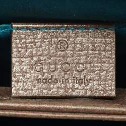 Pre Owned حقيبة كتف غوتشي غوتشيسيميّا صغيرة بيج شفّاف كانفاس أوفيديا