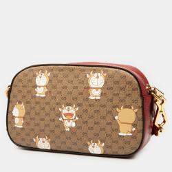 مملوكة مسبقًا Gucci Brown Micro GG Supreme Doraemon Crossbody